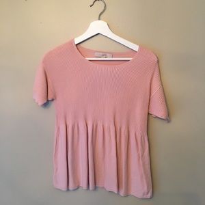 Knit short sleeve sweater